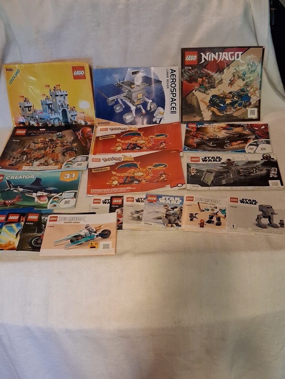 Lego Instruction Manual Lot - Blue, Yellow, Red, Orange Covers